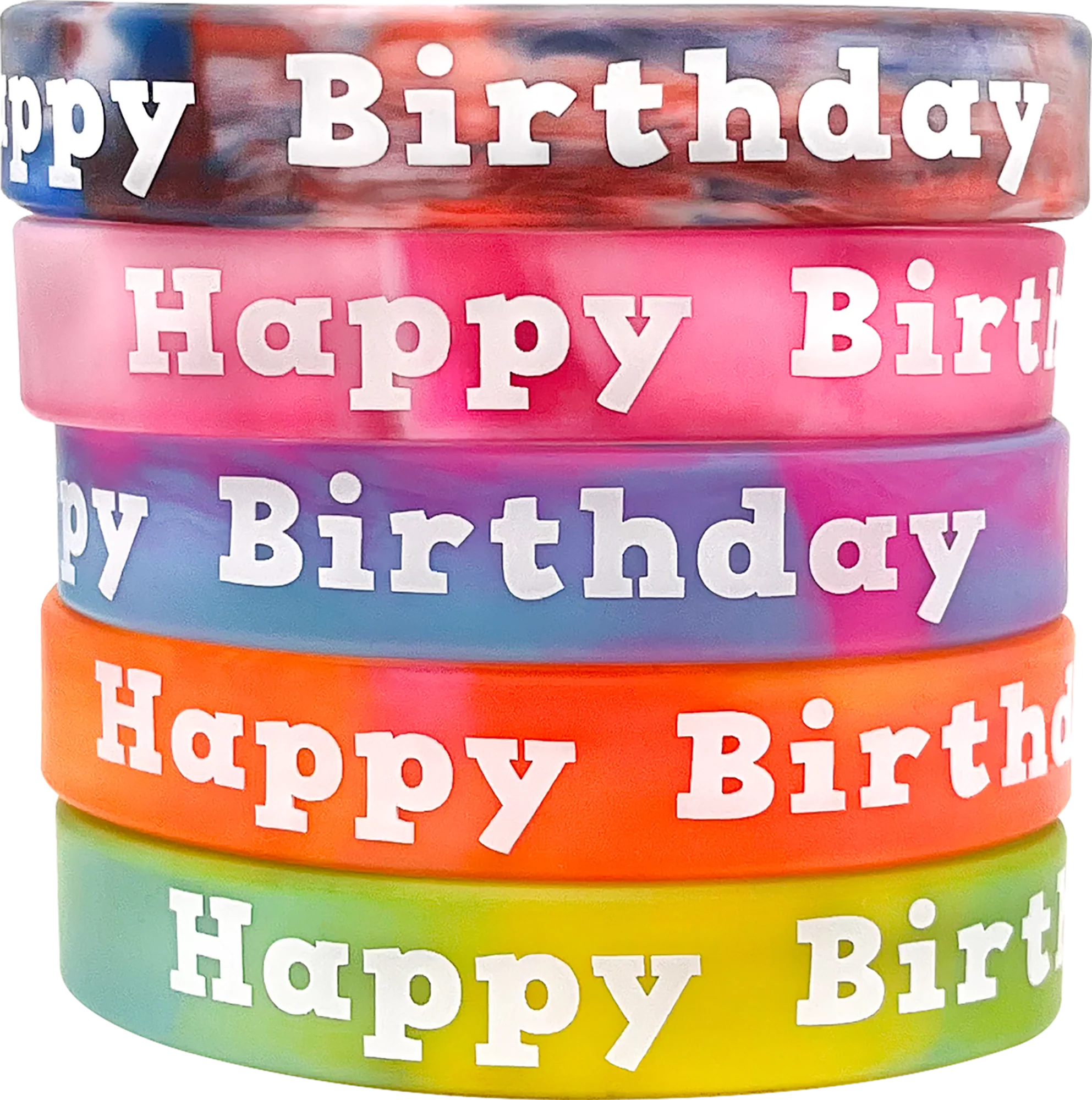 Tie-Dye Happy Birthday Wristbands