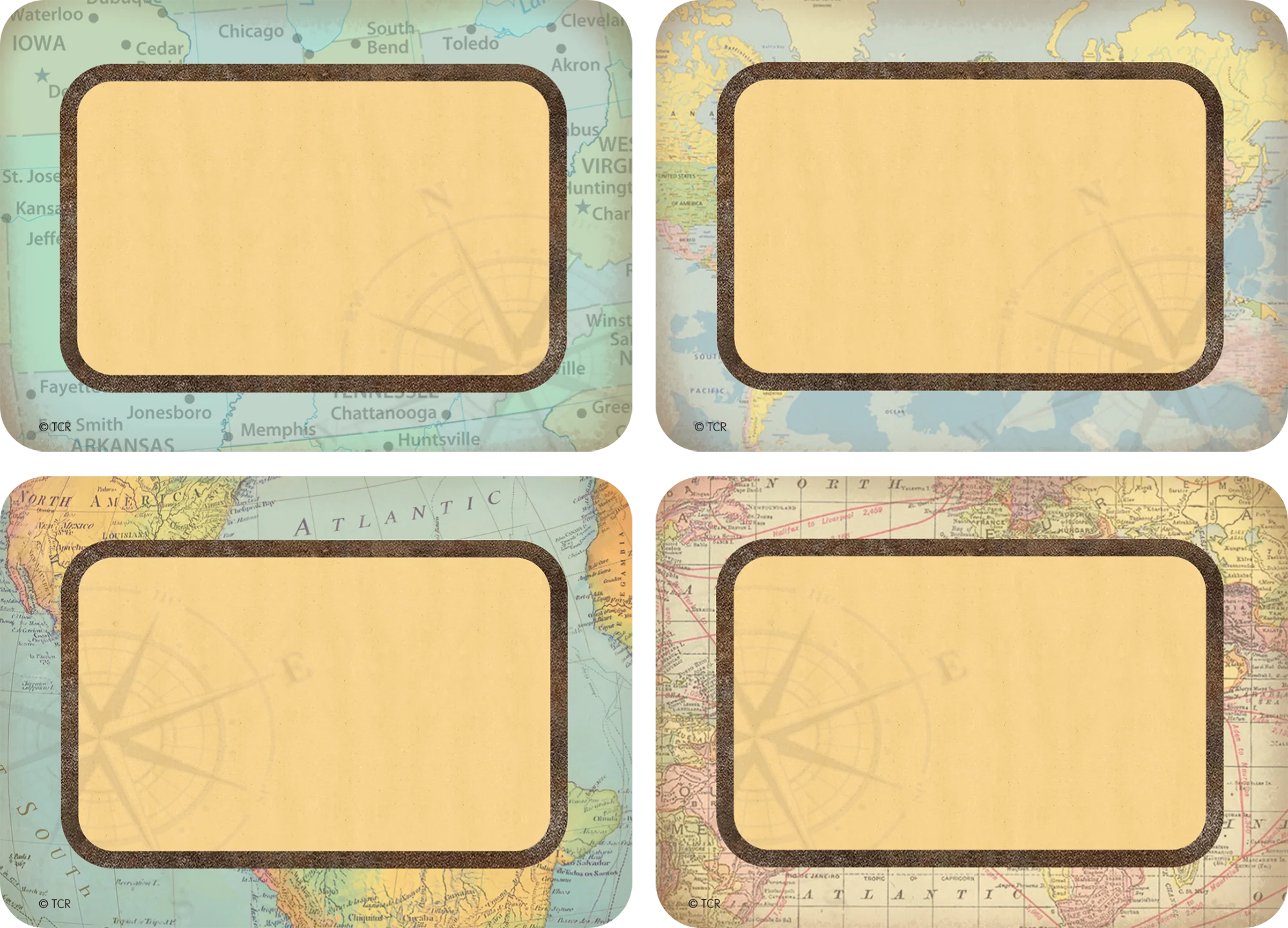 Travel the Map Name Tags/Labels - Multi-Pack