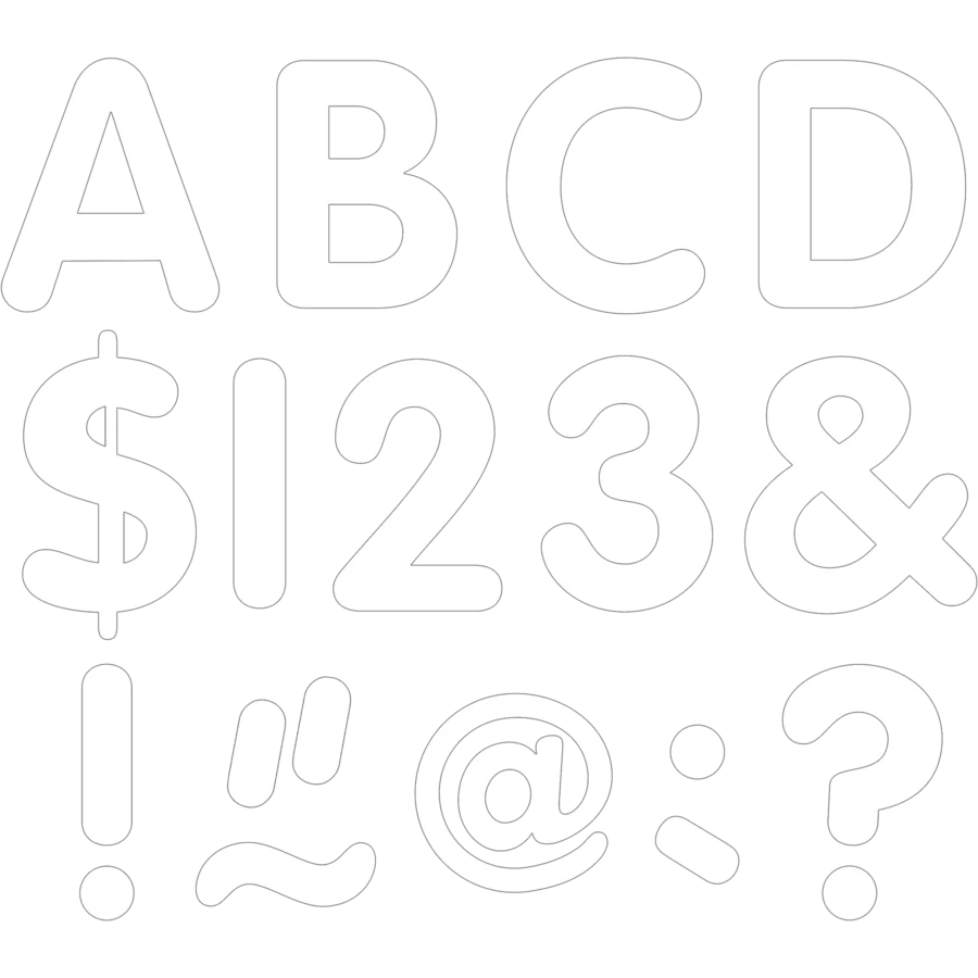 White 2" Classic Uppercase Letters