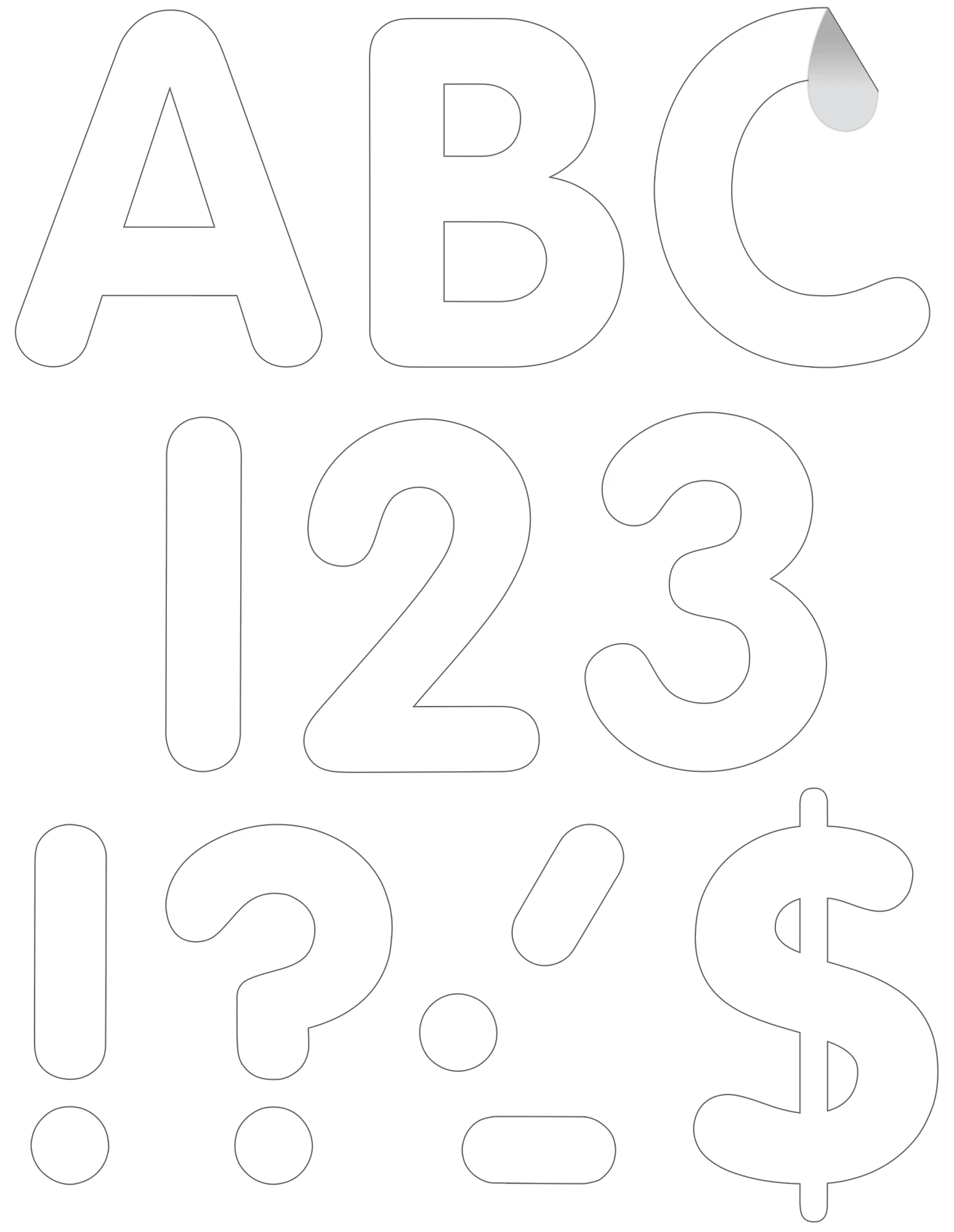 White 4" Classic Self-Adhesive Letters Uppercase
