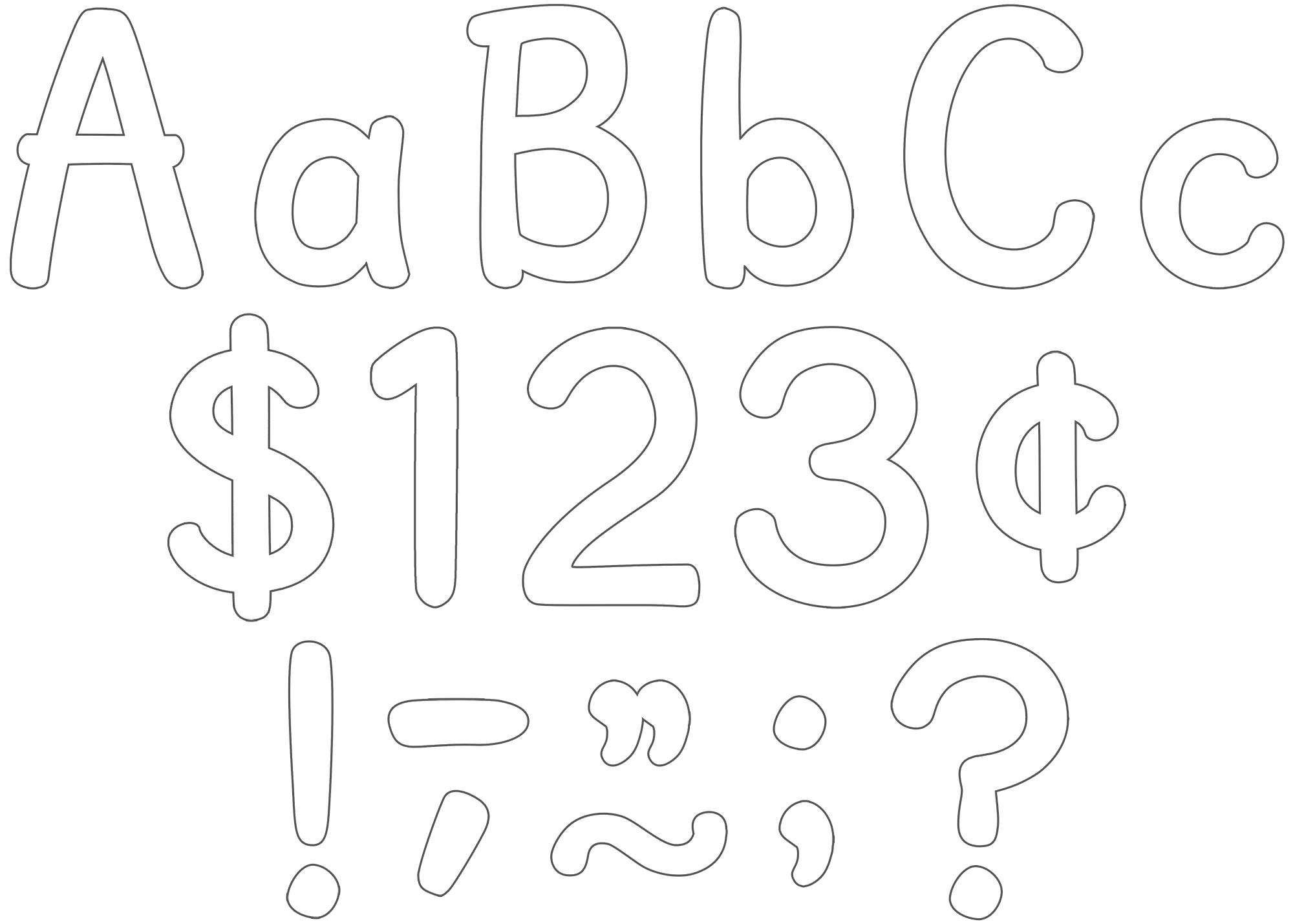 White 4" Modern Classic Letters Combo Pack