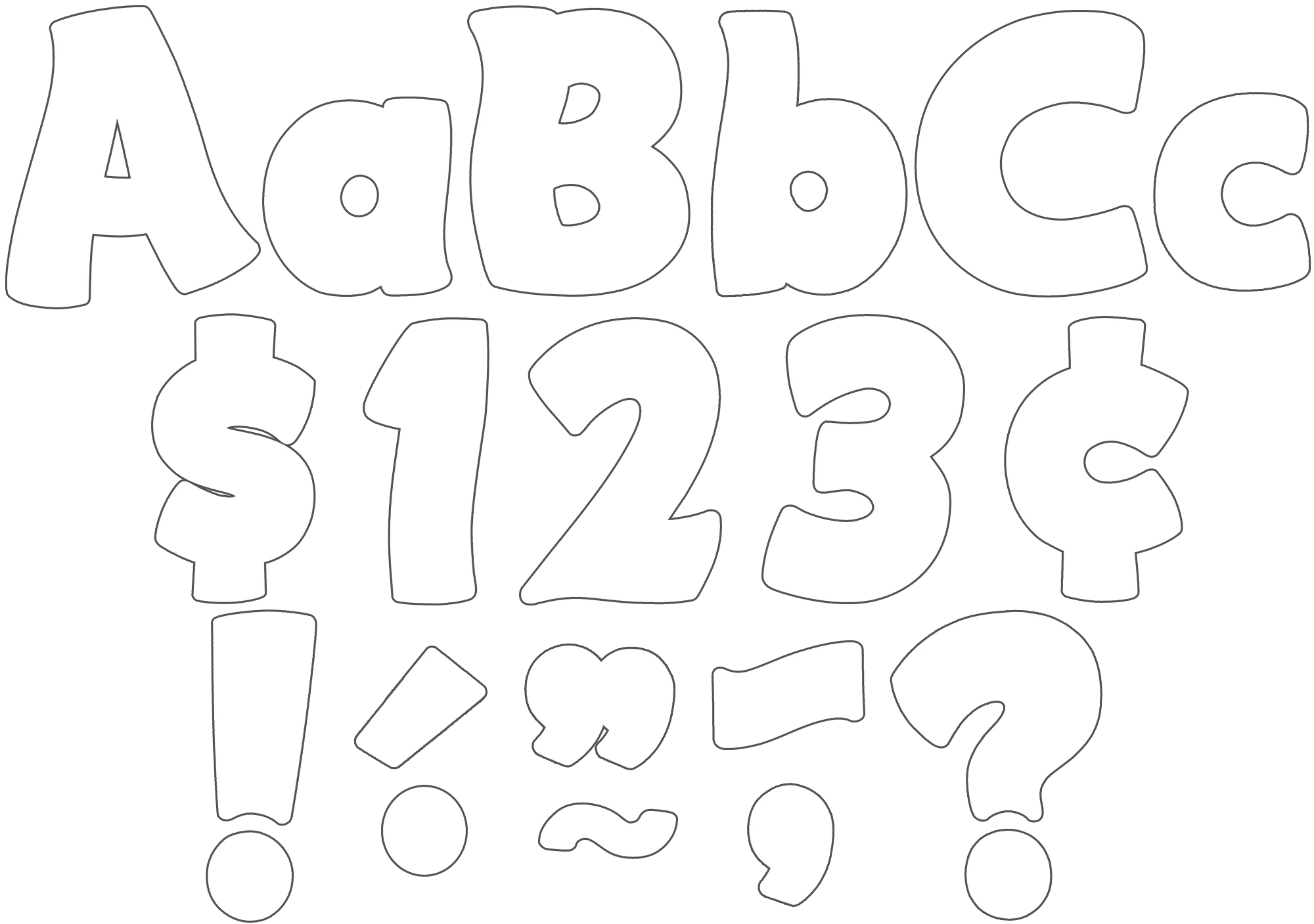 White Funtastic 4" Letters Combo Pack