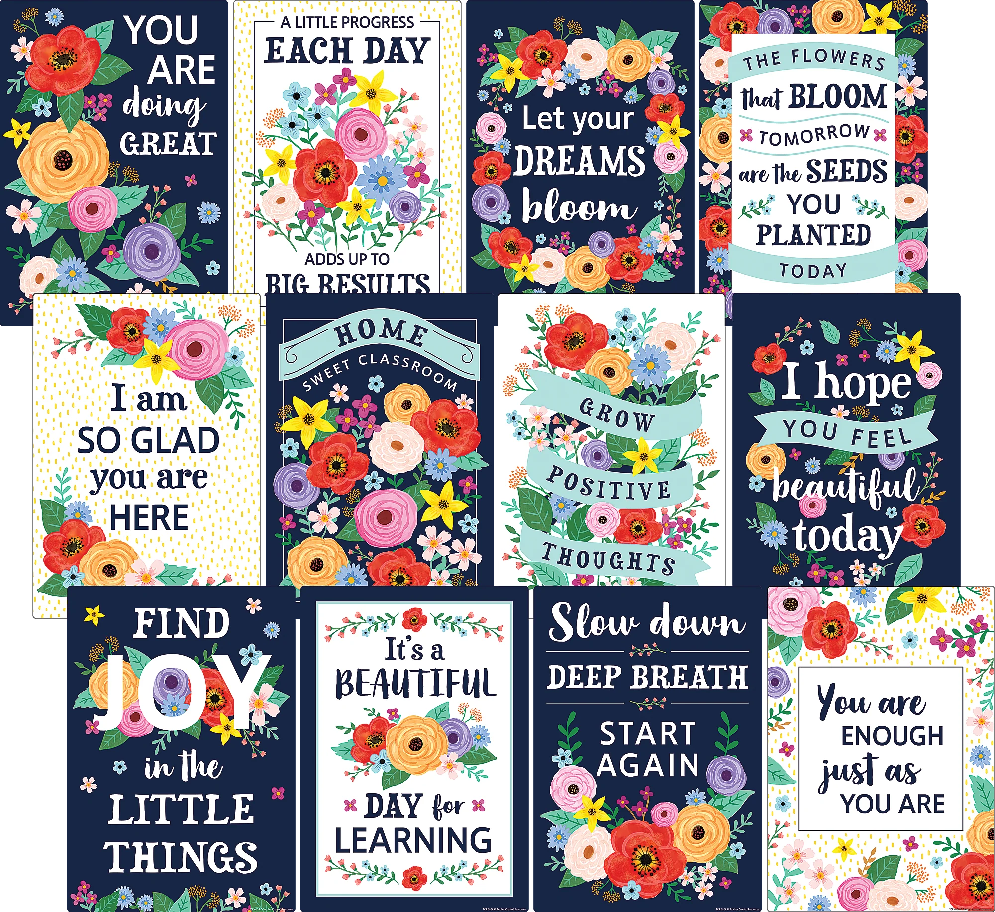 Wildflowers Positive Sayings Small Poster Pack