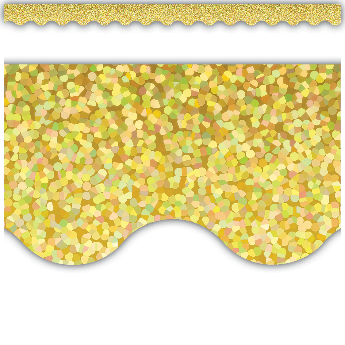 Yellow Sparkle Scalloped Border Trim